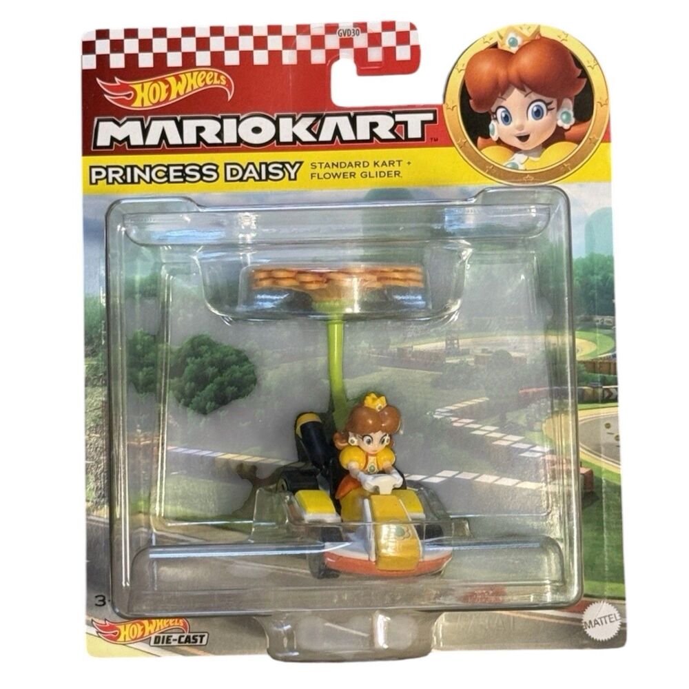Hot Wheels Mario Kart Princess Daisy Diecast Car Standard Kart Flower Glider